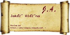 Jakó Aléna névjegykártya